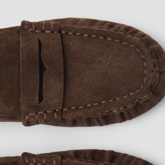 Mango NWT Suede Penny Loafers Brown Ref. 17084429 - Picture 3 of 8